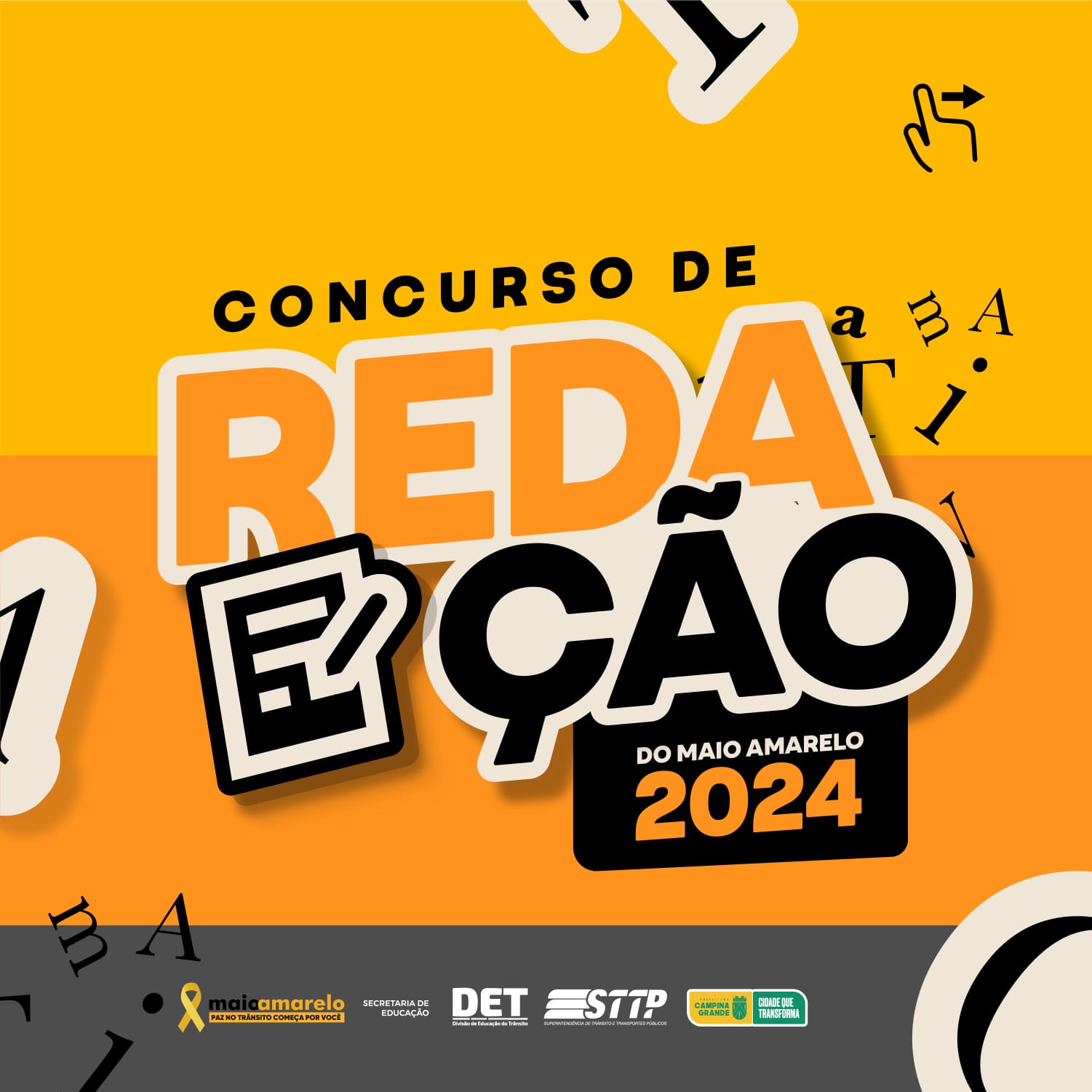 Maio Amarelo 2024: Prefeitura de Campina Grande lança edital do Concurso de Redação direcionado a estudantes de escolas públicas e privadas